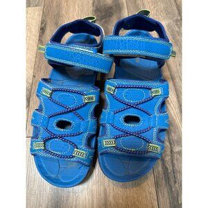 Boys Size 4 LL Bean Blue & Green Sandals Water Shoes With Adjustable Straps